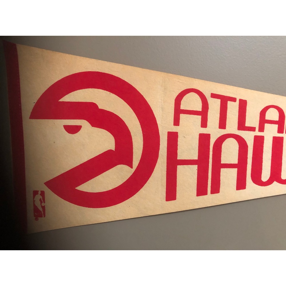 Vintage Atlanta Hawks NBA Basketball 30" Pennant Retro indie hawks pacman 70s